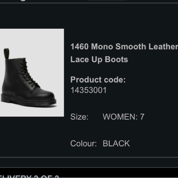 1460 Mono smooth leather lace up boot by Dr. Marten - Picture 8 of 13